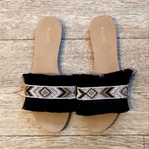 ALDO "Eldilassa" Beaded Fringe BoHo Slides